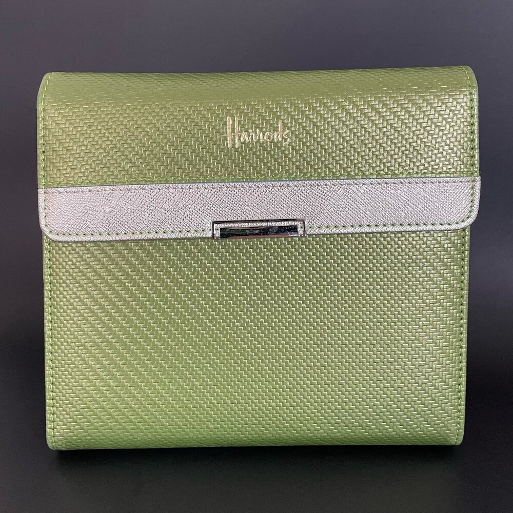 Rare Harrods Green Organizer and Pen Set